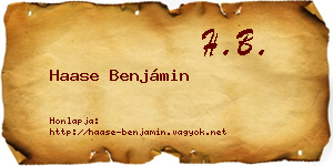 Haase Benjámin névjegykártya