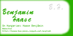 benjamin haase business card